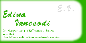 edina vancsodi business card